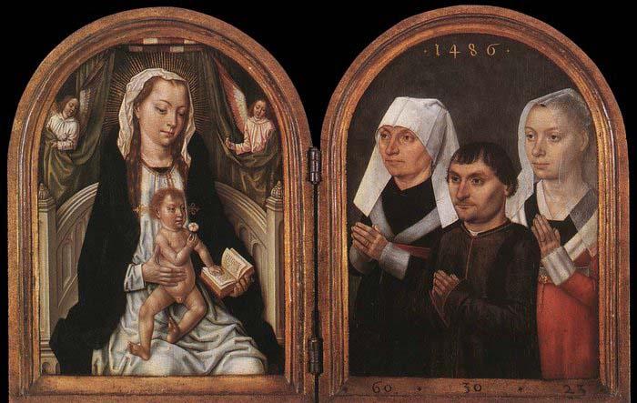  Diptych with the Virgin and Child and Three Donors